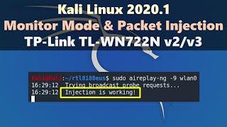 [Kali Linux 2020.1] How to enable Monitor Mode and Packet Injection on TP-Link TL-WN722N v2/v3