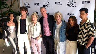 The cast of "The Girl in the Pool" poses together at the world premiere in Beverly Hills