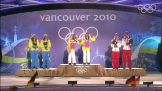 Cross Country Skiing Women Team Sprint Victory Ceremony | Vancouver 2010