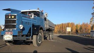 JYRY SISU Kuorma auto 1963. Vanaja Scania 50. Vanhat kuorma autot, moottorin äänet