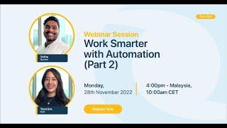 Cention Webinar: Work Smarter with Automation (Part 2)