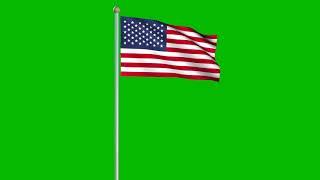 USA Flag #4 - 4K Green screen FREE high quality effects