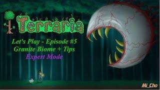 Terraria 1.3 Let's Play Expert Mode #5 - Granite Biome + Tips