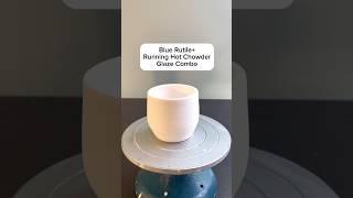 Blue Rutile + Running Hot Chowder #shorts #diy #pottery#glaze #ceramic #clay #glazereveal #kiln #art