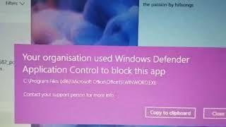 Resloved: Your organisation used windows defender application control to block  app