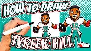 How to Draw Tyreek Hill - Miami Dolphins NFL Football Team