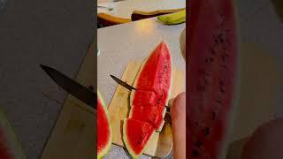 ASMR/SLICING LONG WATERMELON #shorts #asmr #satisfying #youtubeshorts #viral #trending #slicing