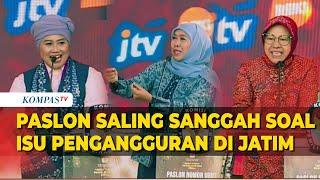 Saling Sanggah Luluk, Khofifah dan Risma soal Pengangguran SMK di Jatim saat Debat Kedua Pilgub