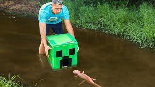 MINECRAFT FISH TRAP CATCHES AXOLOTL