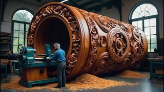 This is NOT Woodworking, It's Dangerous Engineering! Carving a Giant Redwood Tree