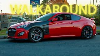 413WHP BIG TURBO GENESIS COUPE WALKAROUND | MOD LIST | PULLS | RACES | T51R MOD | CRAZY TURBO SPOOL