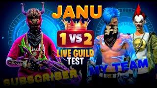 JANU IS LIVE Guild Tast 1v2 Unlimited Custom free Fire Telugu Payers Road to 1k