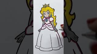 Mario! Princess Peach Coloring Shorts  #shorts #ytshorts #art