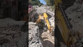 brigde demolition and excavating #roadConstruction  #construction #work #machine