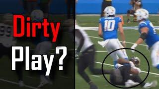 Player twists Justin Herbert's injured ankle | New Orleans Saints Vs Los Angeles Chargers