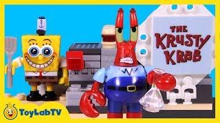 SpongeBob SquarePants Toys with Mega Bloks Krusty Krab Playset & Krabby Patty Launcher