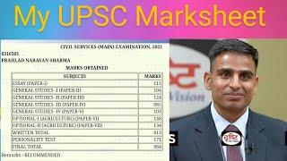 My UPSC Marksheet I Prahlad Narayan Sharma, AIR - 104