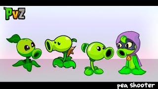 Peashooters from different parts (animation)