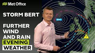 23/11/24 - Strong winds and rain-  Evening Weather Forecast UK – Met Office Weather