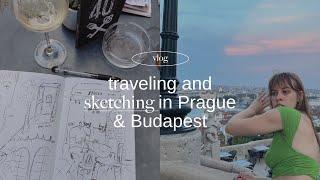 travel sketchbook challenge - finished a sketchbook in a week - Budapest & prague travel art vlog