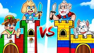 TORRE de MEXICO vs TORRE de COLOMBIA MINECRAFT con SILVIOGAMER PANCRACIO y ALEXY