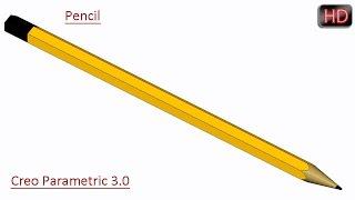 Creo Parametric Basic Part Modeling Tutorial || Pencil