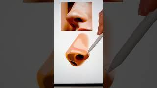 How to draw a NOSE Step by Step Tutorial 