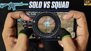 Best Solo vs Squad Gameplay HANDCAM | Best 4 Finger + Gyroscope Gameplay | BGMI | PUBG Mobile