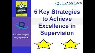 5 keys Strategies to Achieve Excellence in Supervision-Management Training