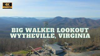 4K Drone Footage - Big Walker Lookout - Wytheville, Virginia - See 5 States Mountain Tops
