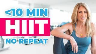 10 Min AT HOME Bodyweight HIIT Workout for Women 40+ (NO REPEAT)