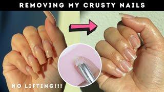 How to remove 5 week old Gel X Nails at home  *cheap & easy removal*