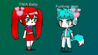 (Gacha Club)Funtime Ariel have a good time with FNIA Baby