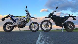 Electric Zero FX vs Husqvarna 701 Supermoto drag race