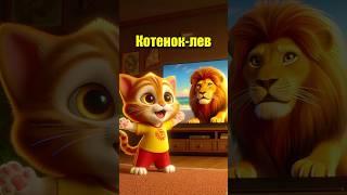 Котенок-лев #cats #мультик #ии  #dalle3 #aiart #aicat #cartoon #юмор #жиза #котики