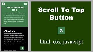 Scroll To Top Javascript & Jquery