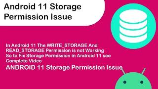 How to Fix Android 11 Storage Permission Issue