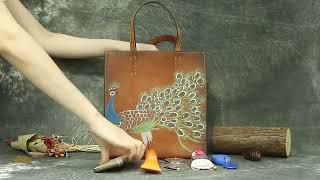 Vintage / Retro Brown Street Wear Leather Peacock Women's Bags Shoulder Bags 2023