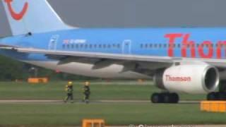 ThomsonFly 757 bird strike & flames captured on video