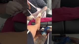 Pedicure day on long toe nails with conversion