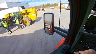 Backing my Semi with people watching is fun!  Rookie Trucking Life.