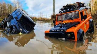 THEM ARE AFRAID OF EVERYONE on the road!. Gelendvagen G500 4x4 and Land Rover Defender. RC OFFroad