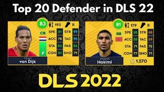 Top 20 Defender in DLS 22 | Dream League Soccer 2022