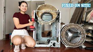 18-Year-Old Genius Girl Fixes Washing Machine E1 Error and Cleans Out Bad Smell