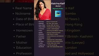 Biography of Beautiful Actress 'Katrina Kaif' : #trending #youtube #viral #shorts #short #bollywood