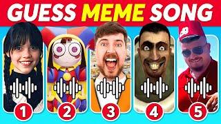 GUESS MEME SONG  | The Amazing Digital Circus, MrBeast, Wednesday, Skibidi Toilet, Skibidi Dom Dom