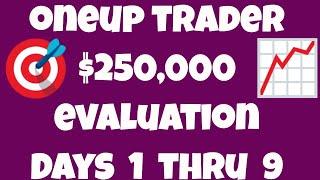OneUp Trader $250,000 Evaluation - Days 1 to 9 - On Track To Pass