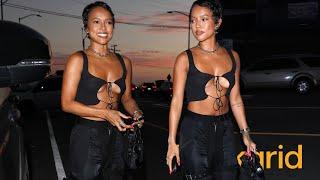 Karrueche Tran slays in a stunning all-black ensemble for dinner at Giorgio Baldi.