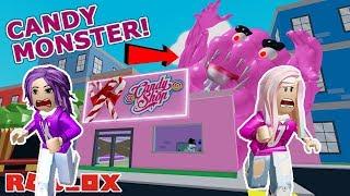 ATTACK OF THE CANDY MONSTER! / Roblox: Escape the Candy Shop Obby! 