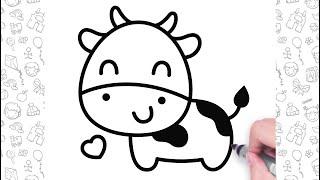 Cute Cow Drawing Step by Step For Kids | Bolalar uchun oson chizish | Easy drawing for kids